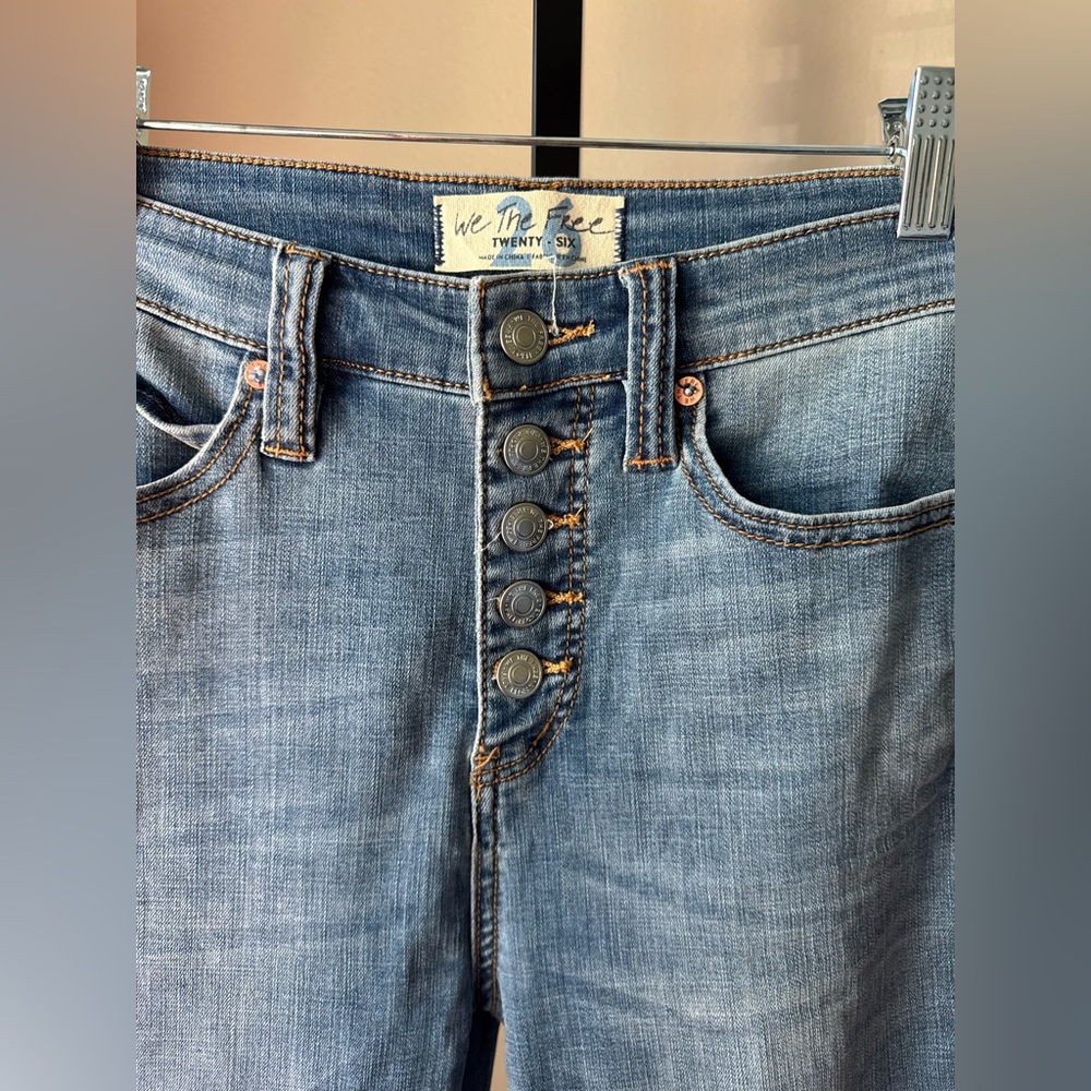 We the free by free people Women's Blue Flared Jeans bell bottoms - Picture 3 of 10